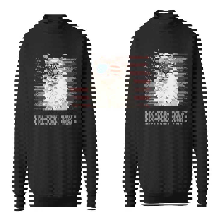 ラグドールキャット I Do What I Want Retro Usa おもしろ猫 スウェットシャツ