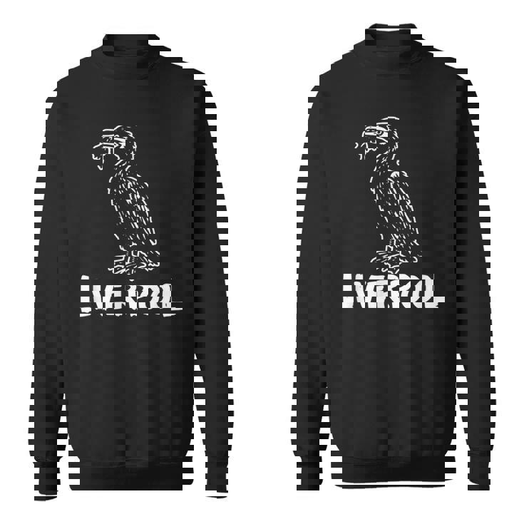 リバプール イングランド リバード Zine インク ホワイトプリント スウェットシャツ