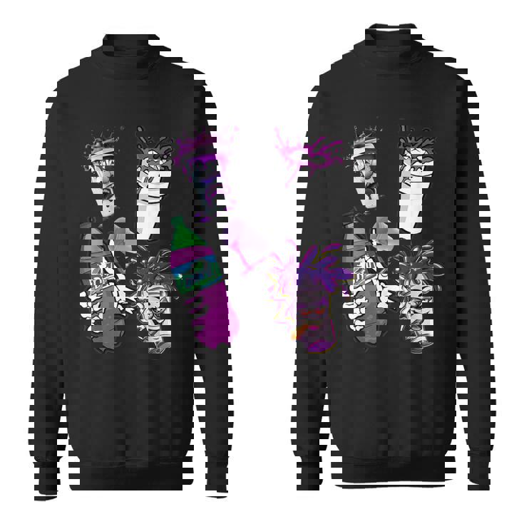 リーンシャツ、パープルドランク、ダーティダブルカップ、リーンラインスモーク スウェットシャツ