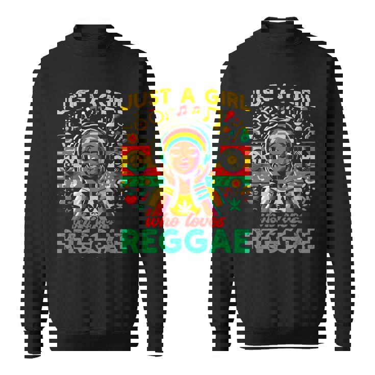 レゲエが大好きな少女 ジャマイカ音楽 おもしろラスタ スウェットシャツ