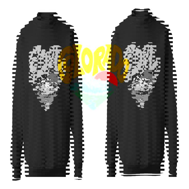 レトロ コロラド州 アウトドア 自然 恋人 ハート 山脈 グラフィック スウェットシャツ