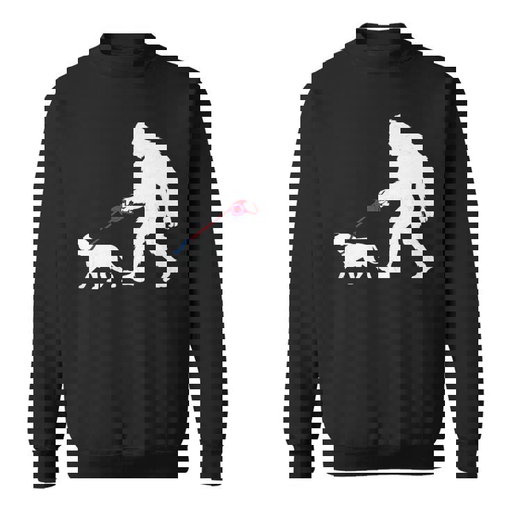 レトロ ビッグフット ウォーキング ブルマスティフ 犬 面白い サスカッチ 長袖tシャツ スウェットシャツ