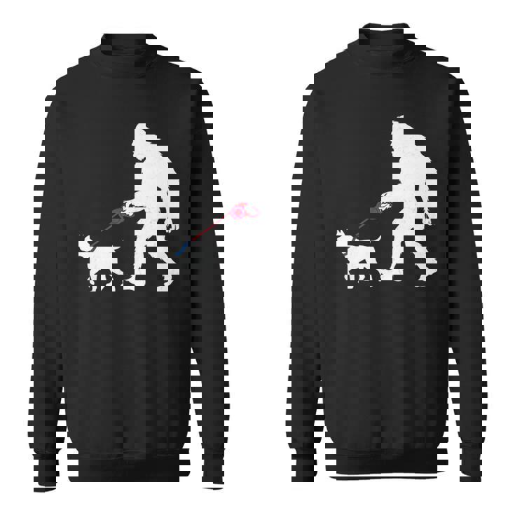 レトロ ビッグフットウォーキング 杖 コルソ 犬 面白い サスカッチ 長袖tシャツ スウェットシャツ