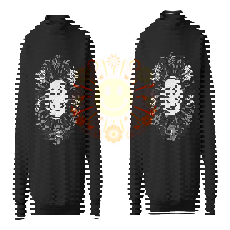 レトロ ヴィンテージ スマイルバイブ モチベーション ポジティブバイブ スウェットシャツ