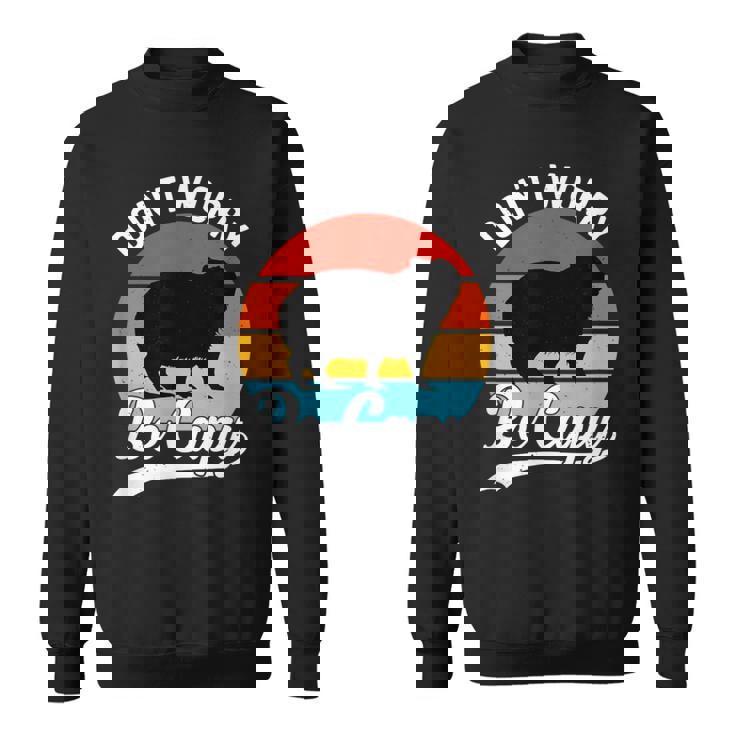 レトロ 面白い カピバラ Don't Worry Be Capy スウェットシャツ
