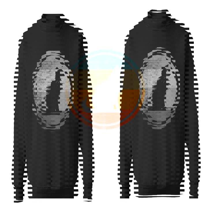 レトロヴィンテージデザインのターキッシュアンゴラ猫 スウェットシャツ