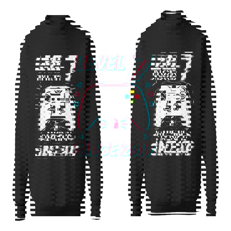 レベル 7 アンロック ビデオゲーム 7歳の誕生日 7歳の男の子 スウェットシャツ