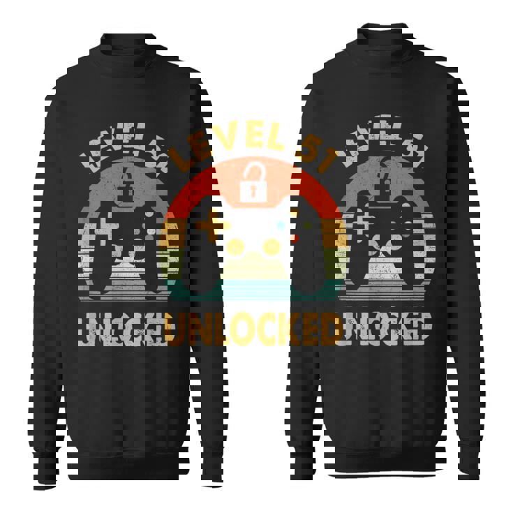 レベル51アンロック レトロヴィンテージ51歳の誕生日ゲームゲーマー スウェットシャツ