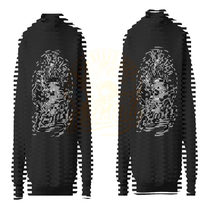 ロカビリーネバーダイスカルバーバーロッカー美容師 スウェットシャツ