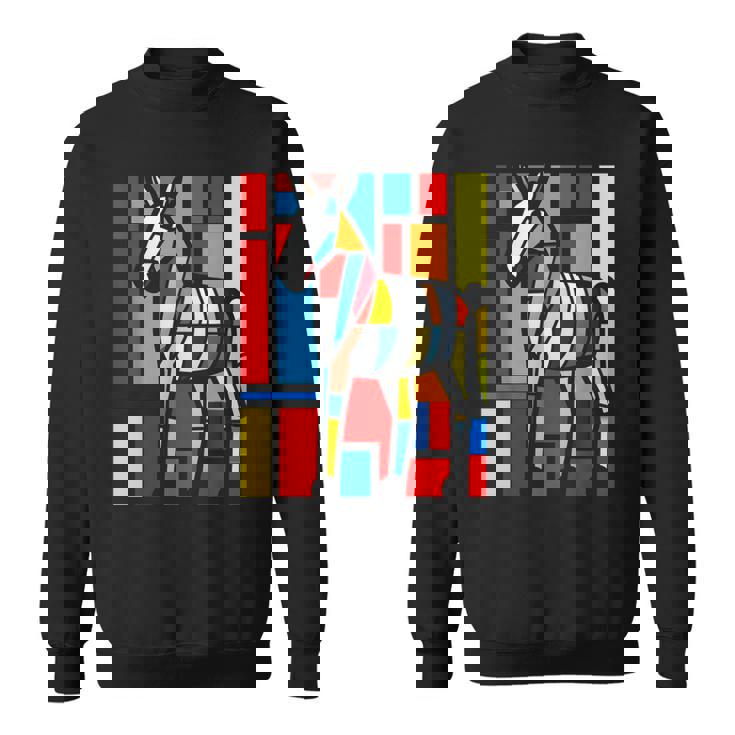 ロバ カラフル 動物 グラフィック アートワーク ロバ スウェットシャツ