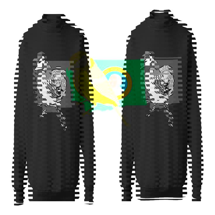 ワシントン州旗 ゴールドフィンチ 鳥 スウェットシャツ