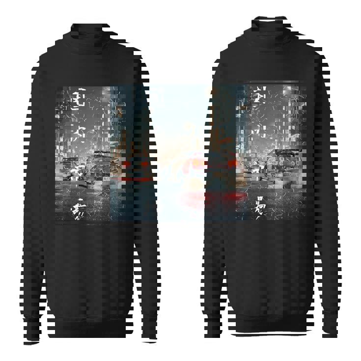 ヴィンテージ ディストレス Jdm レジェンド ドリフト レーシングカー 東京ストリート 長袖tシャツ スウェットシャツ