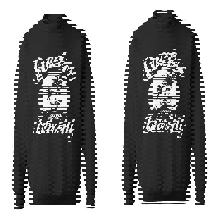 ヴィンテージbaecation With My Better ハーフマッチングカップル 長袖tシャツ スウェットシャツ