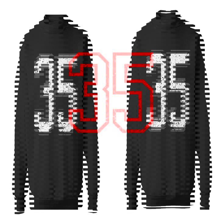 ヴィンテージナンバー 35 ホワイトレッドスポーツ代表チームナンバー 35 スウェットシャツ