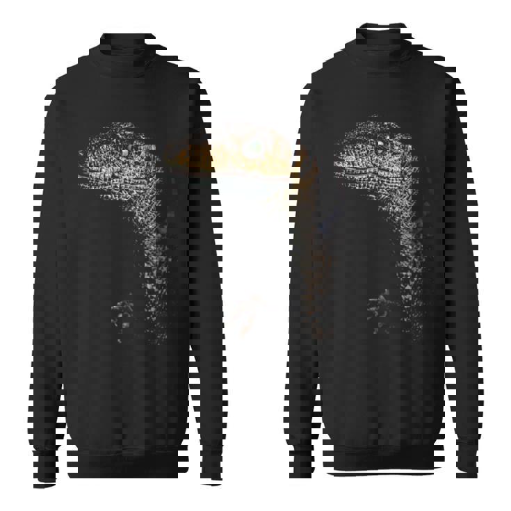 ヴェロキラプトル恐竜狩りリアルなグラフィックデザイン 長袖tシャツ スウェットシャツ