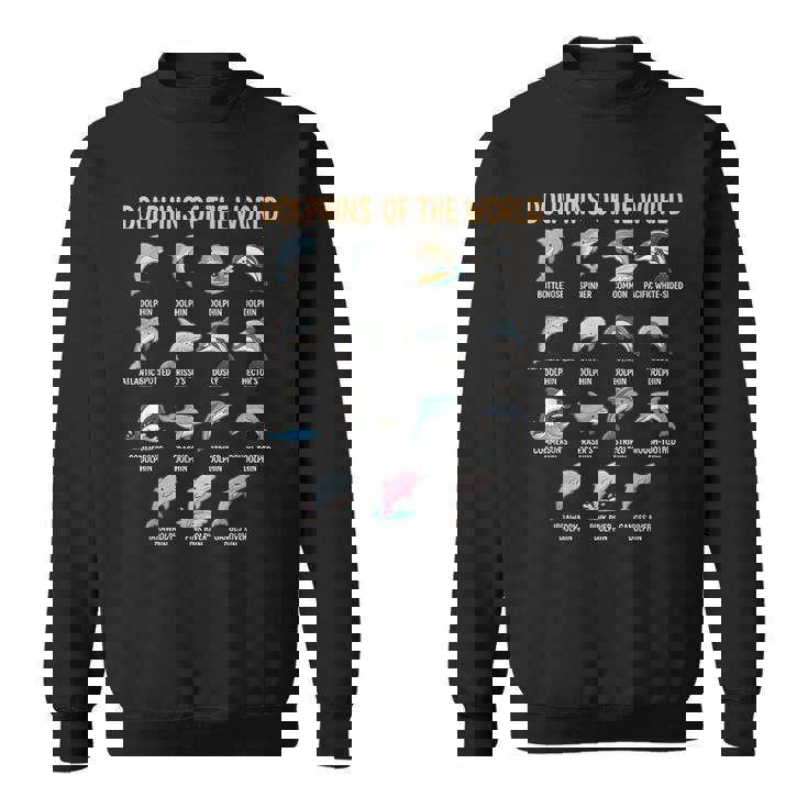 世界のイルカ 種チャート 教育 海洋生物 スウェットシャツ