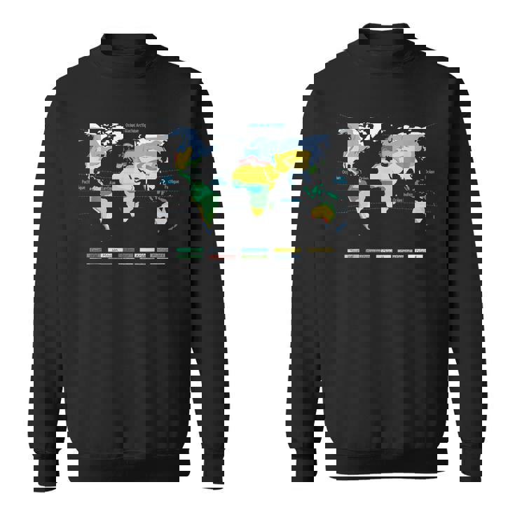 世界地図 気候帯 海洋名 フランス語 スウェットシャツ