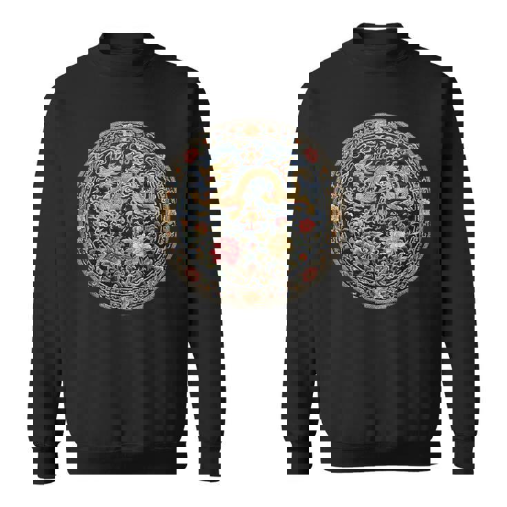 中国刺繍柄 龍 竜 ドラゴン 中国 清朝 ドラマ 牡丹 スウェットシャツ