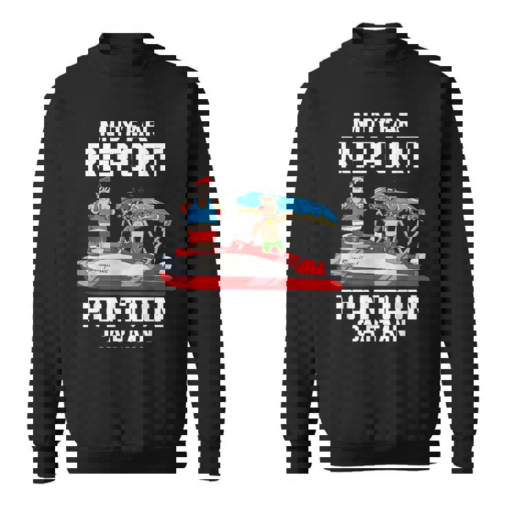 中途報告ポンツーンキャプテンサンタ 7月のクリスマスメンズ スウェットシャツ