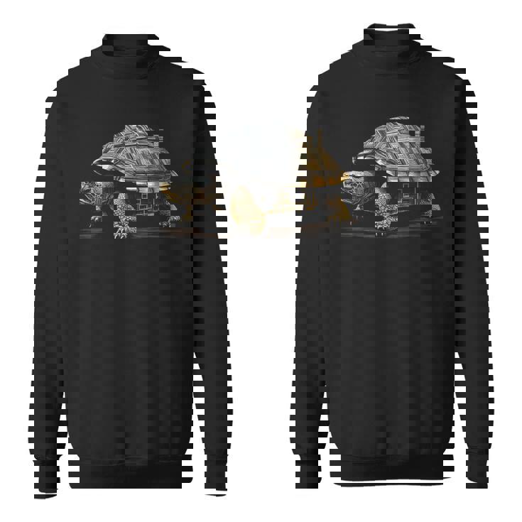 亀 抽象 家 動物 図面 アート グラフィック 亀 スウェットシャツ