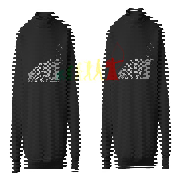 人類の進化 弓道 弓術 弓道好き 騎射 歩射 堂射 弓道部 弓道サークル 古武術 和弓 レトロ 弓 エボリューション スウェットシャツ