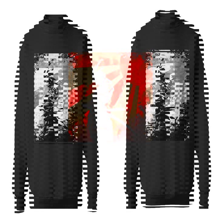 侍 日本のレトロアート 武士道 ヴィンテージ戦士 スウェットシャツ