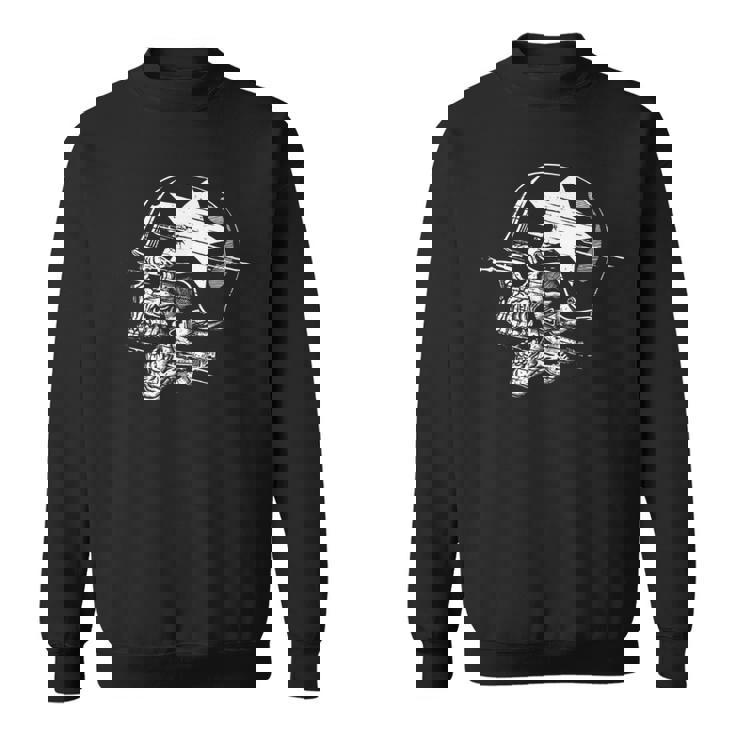 兵士 スカル スケルトン ミリタリー アーミー メモリアルデー 愛国心 スウェットシャツ