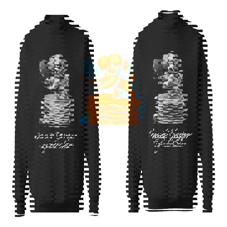 卓球 トイプードル スイーツ パンケーキ 面白い アートデザイン 可愛い おしゃれ 動物 英字 スポーツ 長袖tシャツ スウェットシャツ