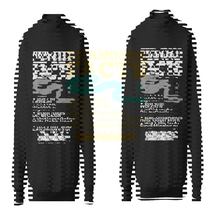 古代最強蛇ティタノボア解説 Titanoboa Facts 恐竜時代雑学 科学学習 スウェットシャツ