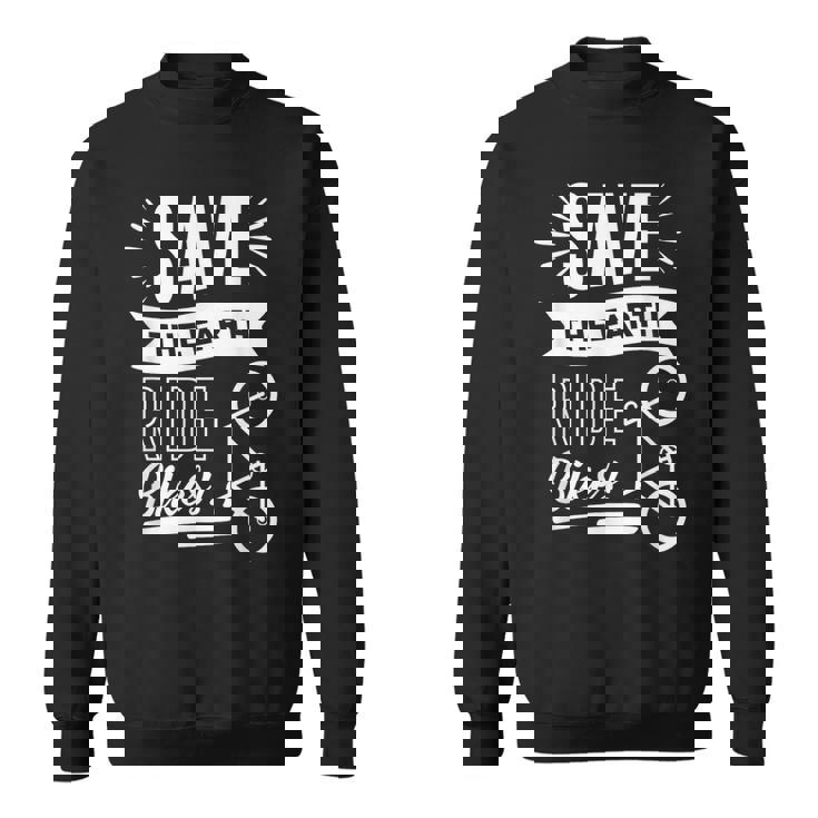 地球を救おう 自転車に乗ろう スウェットシャツ