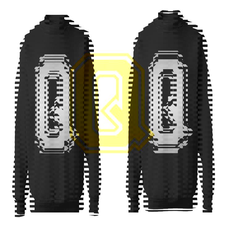 大文字 Q プリントされた明るいスタイルのデザイン。 スウェットシャツ