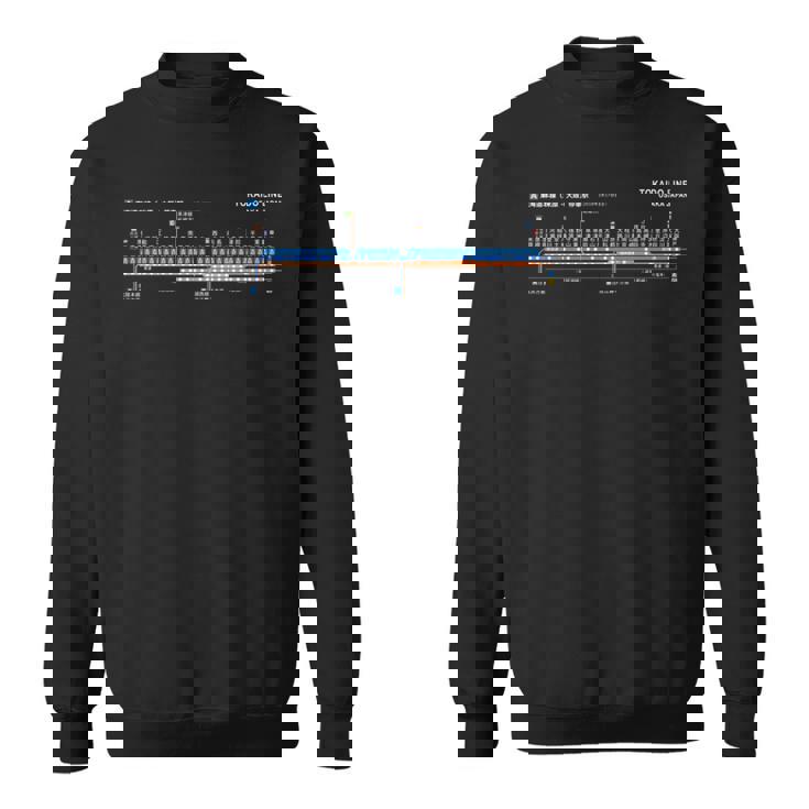 大阪日本電車近郊線鉄道 – お土産ルートマップ 長袖tシャツ スウェットシャツ