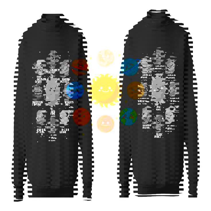 太陽系 9つの惑星 かわいい惑星 恋人 宇宙 天文学 スウェットシャツ