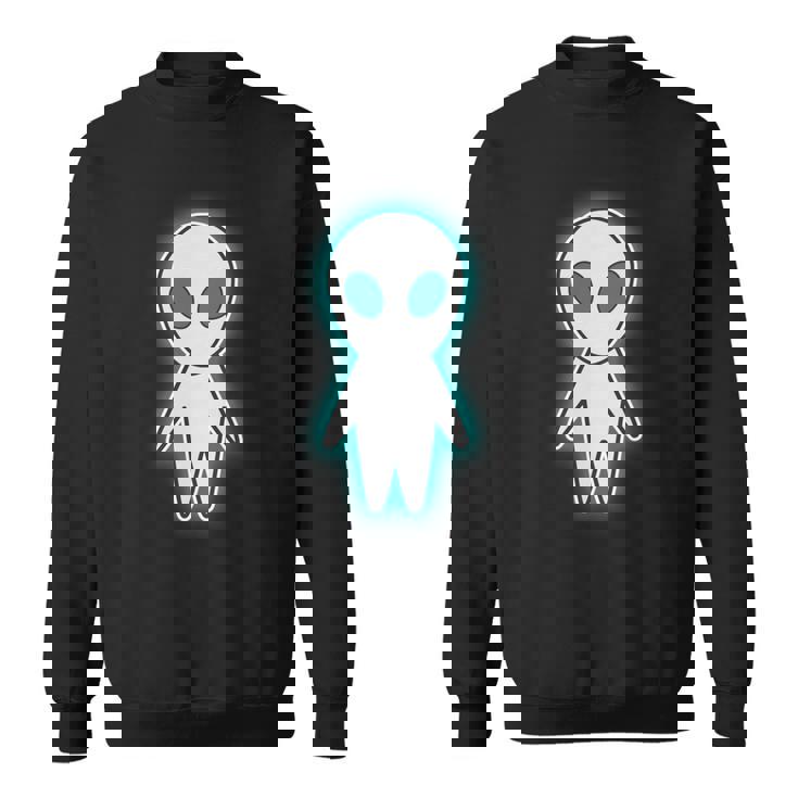 宇宙人 エイリアン『セルフィー』グレイ【ゆるフレンズ】かわいい キャラクター 面白い 長袖tシャツ スウェットシャツ