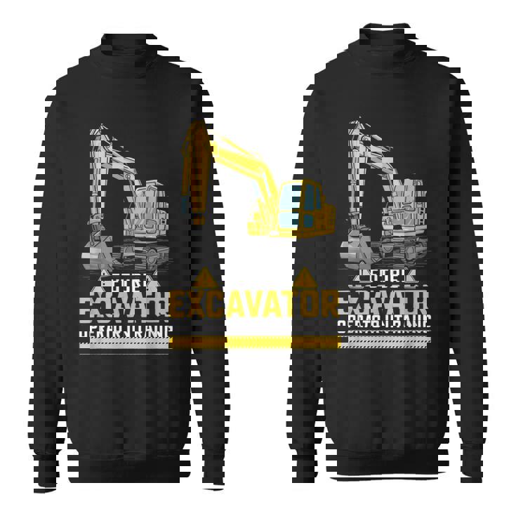 将来の掘削機オペレーターが重機ファンのトレーニングに参加。 スウェットシャツ