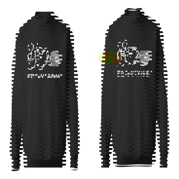 平和 愛 焼きそば レトロ 焼きそば 恋人 食べ物好き スウェットシャツ