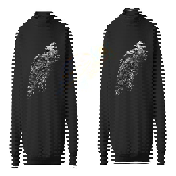 幸せな笑顔の亀 セルフィー ポートレート 面白い スウェットシャツ