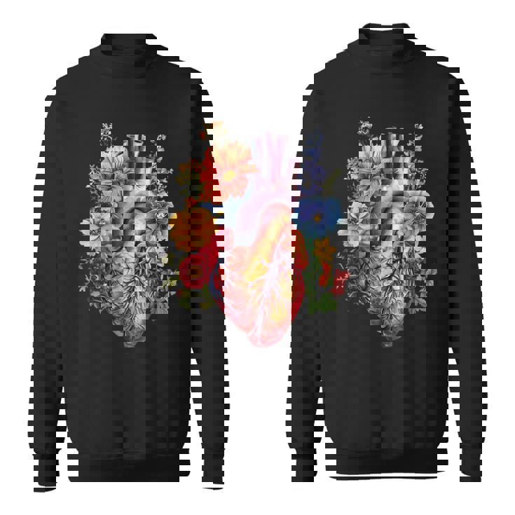 心臓超音波検査者ギフト 心臓専門医ギフト ハートフラワー スウェットシャツ
