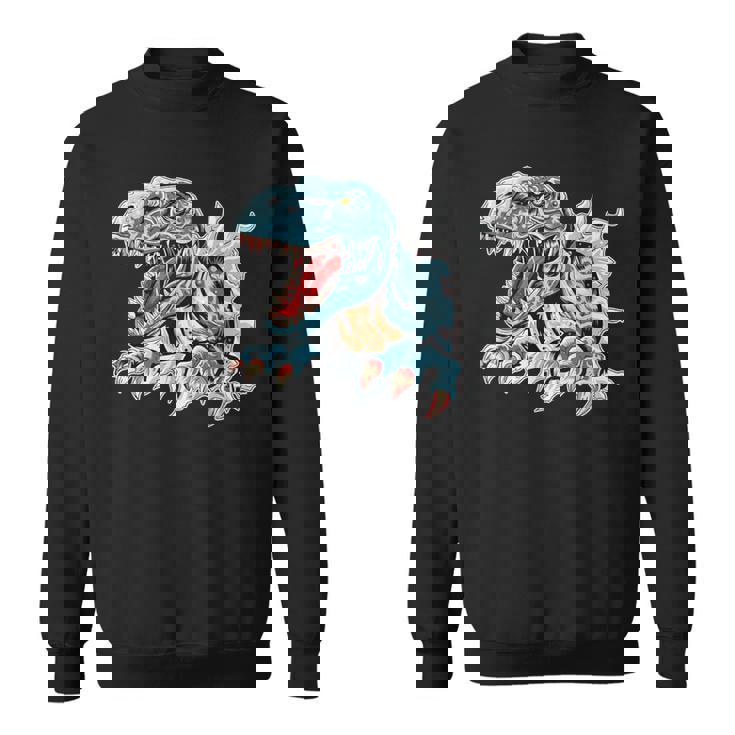 恐竜 おもしろ デフォルメ イラスト スウェットシャツ