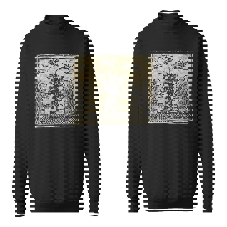 悪魔のオカルトの犠牲ゴスホラー 美的木版画 スウェットシャツ