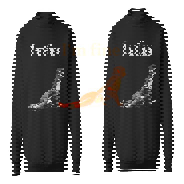 悲しい猿のパンチミームとオレンジのおもちゃで私は元気です スウェットシャツ