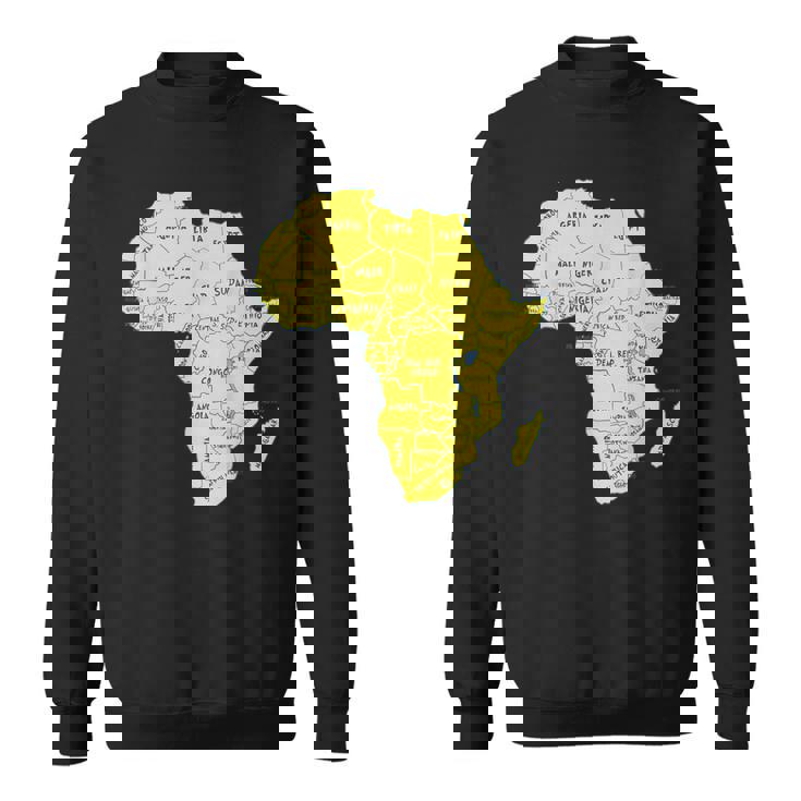 手描きアフリカ地図tシャツ 国名付き スウェットシャツ