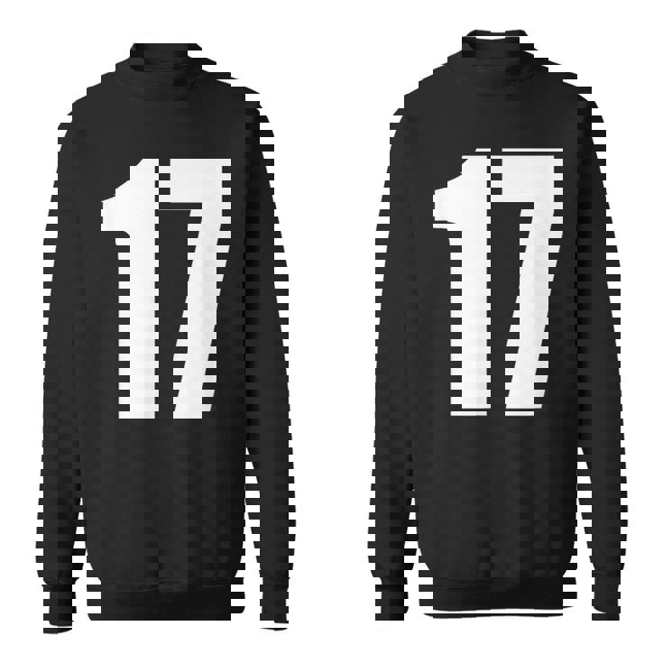 数字 セブンティーン数字 17 プレーンホワイト数字 スウェットシャツ