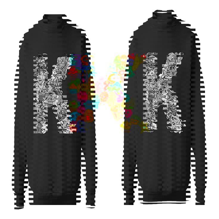 文字k Monsters アルファベットネーム イニシャル キュート モノグラム スウェットシャツ