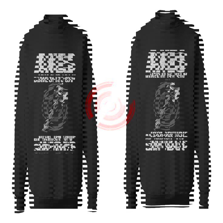 斧投げ ランバージャック ヨガ ゴルフ ファニー 斧投げ ブルズアイ スウェットシャツ