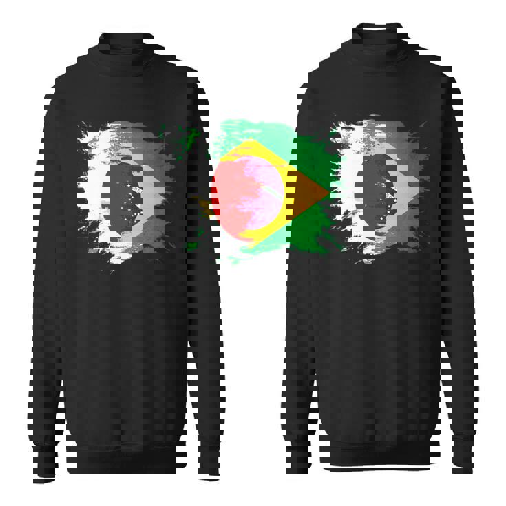 日本とブラジルのdnaヘリテージフラッグ 長袖tシャツ スウェットシャツ