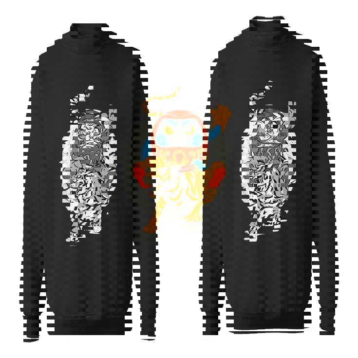 日本のトラ ラッキーだるま人形 日本の伝統 スウェットシャツ