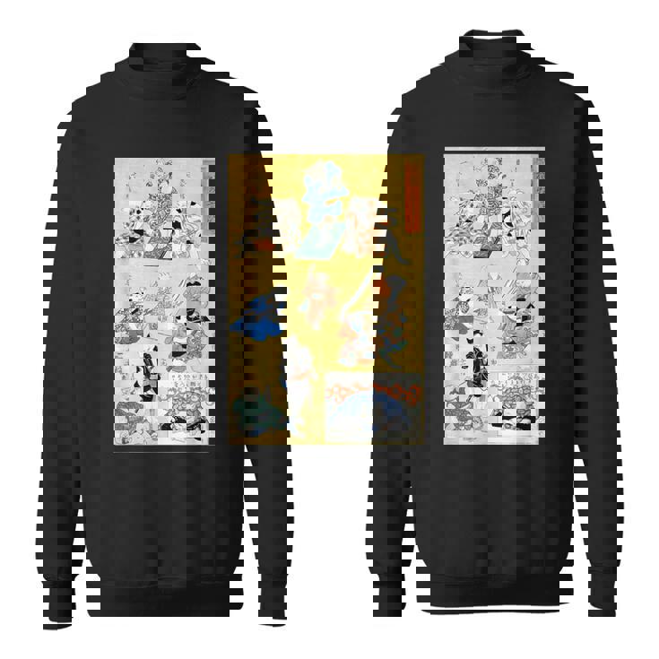 日本の猫 歌川国芳 流行猫の狂言づくし 歌舞伎 ヴィンテージ浮世絵 芸術の美的 日本の伝統美術 スウェットシャツ