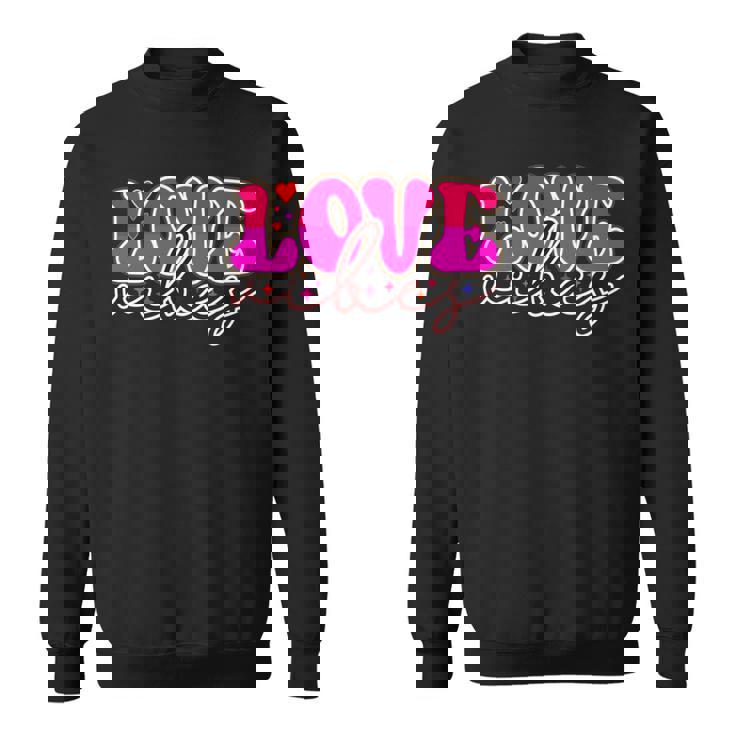 明るいピンク Loveibes ハート ネオンエナジー 長袖tシャツ スウェットシャツ