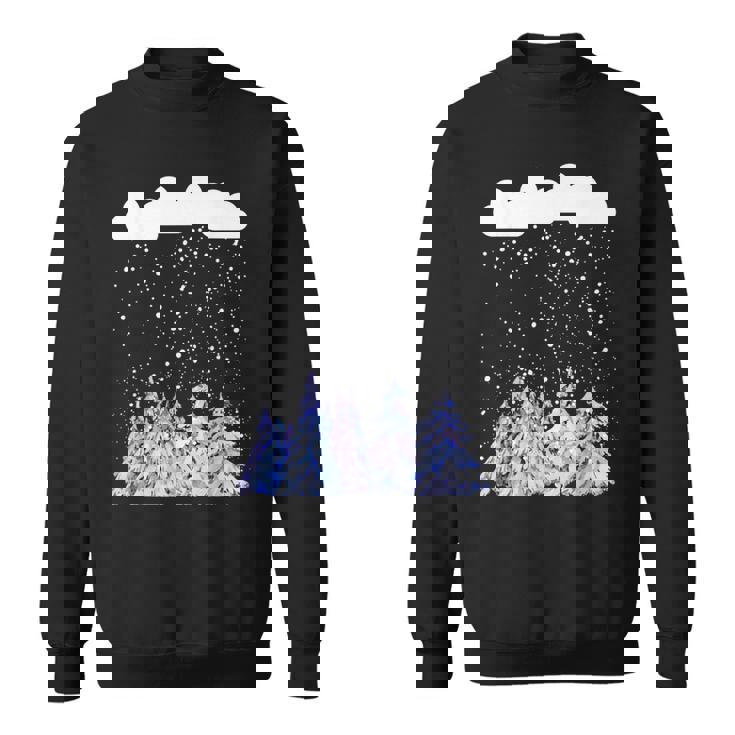 森 雪 新雪 落ちる 冬 ワンダーランド 雪 恋人 スウェットシャツ